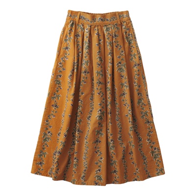 女式纯棉圣诞玫瑰印花半身裙