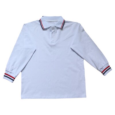 学生春秋校服白长袖POLO衫定制