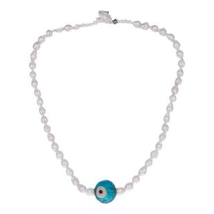 the Third Eye.限量奇趣之眼老琉璃珠与巴洛克水滴珍珠项链