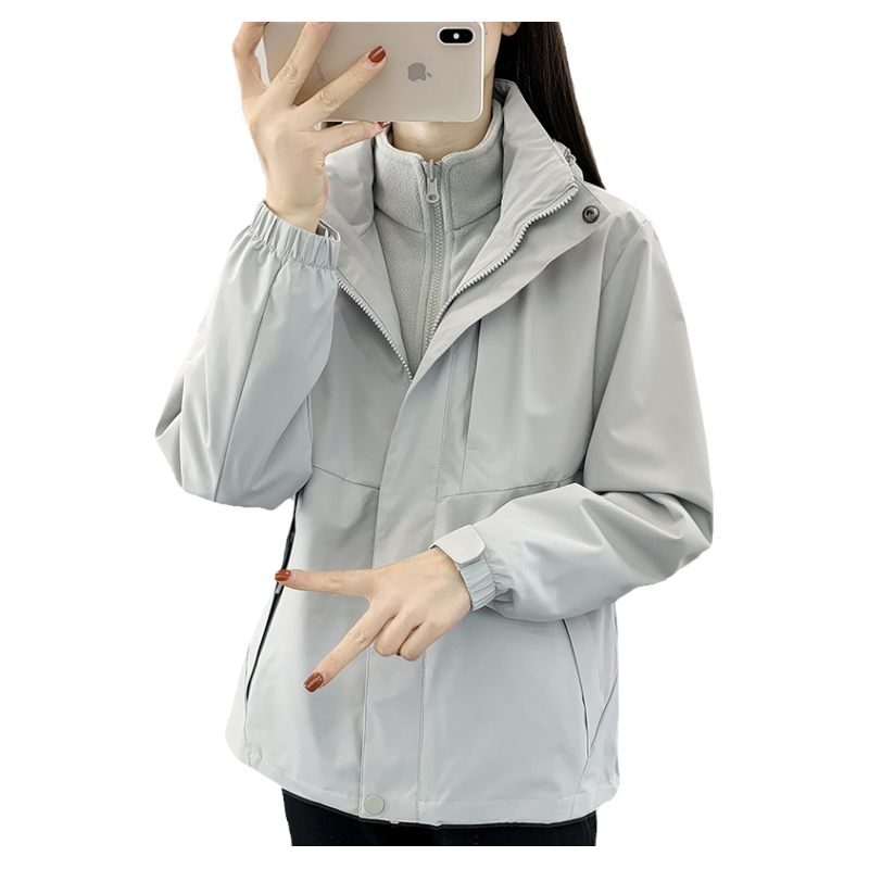 冬季加厚冲锋衣女两件套户外三合一防风防水外套防寒服登山裤套装