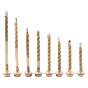 外六角钻尾丝燕尾自钻螺丝自攻自转彩锌瓦钉罗丝带垫螺钉尾钉