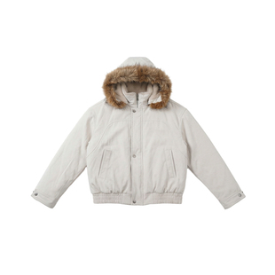 Hualun座山雕轻薄羽绒服男连帽毛领夹克加绒外套男款痞帅保暖外衣