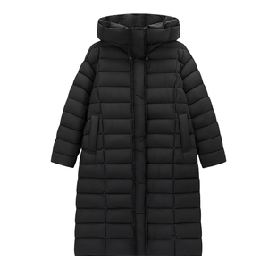 大嘎daga【蓝调】超级好看花苞帽长款羽绒服女宽松廓形龟背排骨版