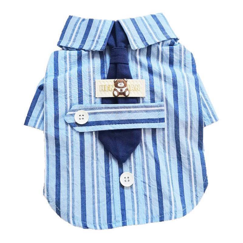 狗狗衣服春夏装薄款猫咪绅士领带棉质衬衫小型犬泰迪比熊宠物衬衣