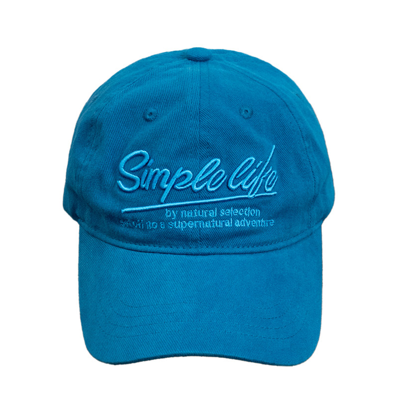 [梁月商店]韩版复古湖蓝色软顶宽檐棒球帽女遮阳显白鸭舌帽子男潮