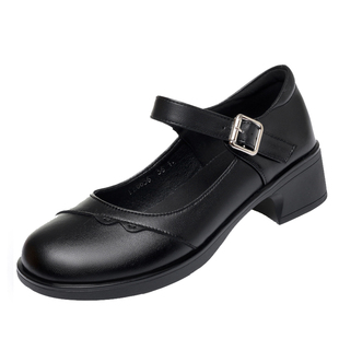 意尔康2026春季新款女鞋正品真皮女单鞋休闲妈妈鞋中跟牛皮鞋大码