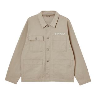 杰克琼斯男装夹克 外套春季略宽松工装风刺绣翻领教练男款春