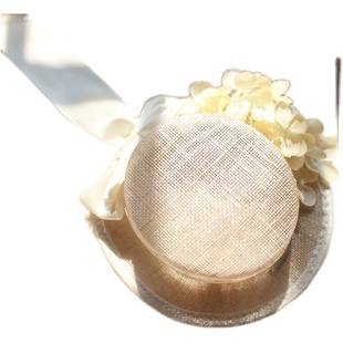 【idas】-森林低语-lolita手作 简单款缎带花团麻纱小礼帽