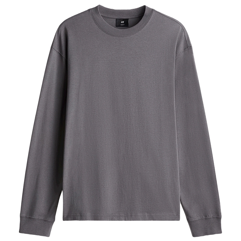 HM2025秋季新款男装宽松版型长袖汗布上衣1302376