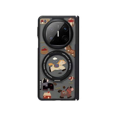 MASFEIL × 复古马儿适用于华为matex6手机壳折叠屏新款matex5典藏版保护套x3磁吸带支架X7高级感简约新年女