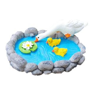 迷你仿真小水池荷塘池塘微景观摆件假山鱼缸diy沙盘盆栽造景装饰