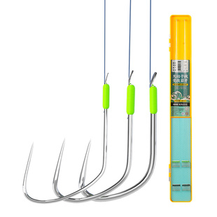 久岩狼牙无结岩牙子线双钩成品竞技黑坑偷驴糗鱼改良鲫鲤鱼钩绑好