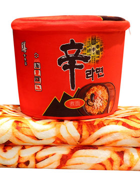 方便面公仔毛绒玩具珊瑚绒毯被子