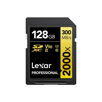 雷克沙相机内存UHS-II SD卡2000X 128G U3高速SDXC大卡V90尼康4K 8K富士索尼EOS佳能R6微单反C70摄像机存储卡