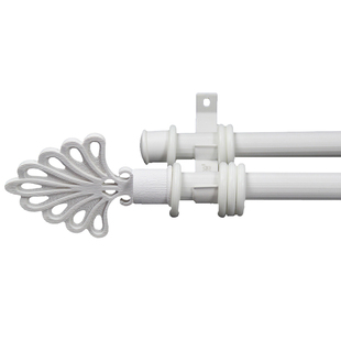 德裕窗帘杆窗帘罗马杆静音消音窗轨窗帘滑道铁艺窗帘杆2厘米直径