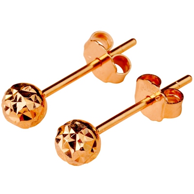 18k迷路珠宝圆球泡豆耳钉3-7mm