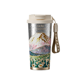 奇古堂钛杯纯钛保温杯吸管便携水杯女生高颜值咖啡杯子外出便携带