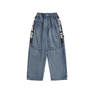 ROCKYROAD童装美式复古宽松直筒牛仔裤高街休闲裤街舞跳舞裤子
