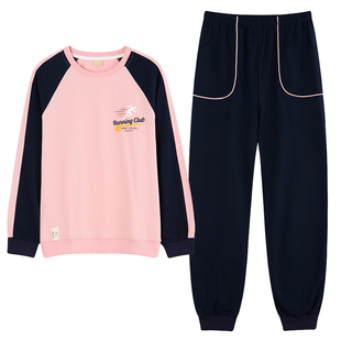 睡衣女款春秋款纯棉居家可外穿秋季2025新款长秋冬家居服套装运动