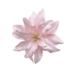 超仙粉色百合花头饰发夹女新中式头花侧边夹发卡仿真花朵发饰配饰