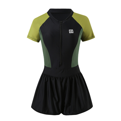 卓游大码游泳衣女胖mm200斤显瘦遮肉宽松保守游泳馆专用连体平角