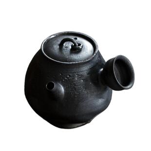 觅白南蛮侧把壶纯手作铁锈釉可养手捏柴烧侘寂复古裸烧落灰小容量