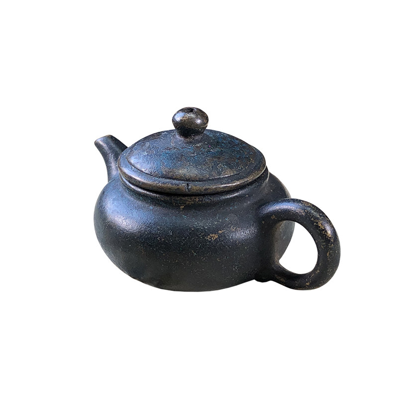 清代铜制茶壶砚滴传统文房用品