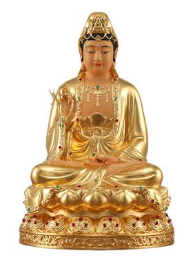 金佛堂黄铜新中式佛堂观音佛像