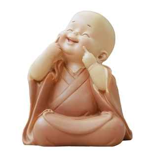 古风小和尚禅意摆件佛系客厅茶桌迷你人物桌面盆景造景花盆装饰品