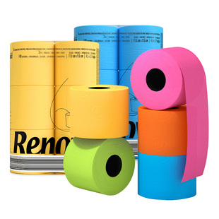 于文文同款-Renova彩色檀香卷纸卫生纸巾卷筒纸3层厕纸家用纸