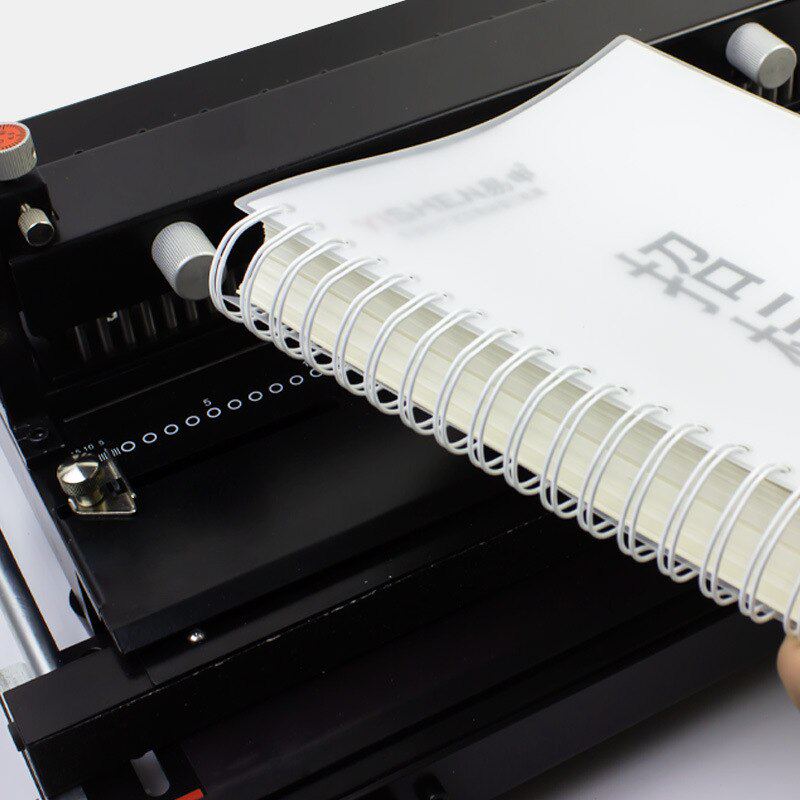 圆孔手动重型铁圈装订机2:1打孔机A4台历挂历34孔双线圈机3: