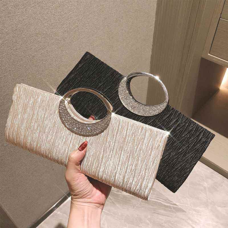 新品 轻奢晚宴包百搭礼服手拿包名媛手拎包镶钻日系小包链条单肩