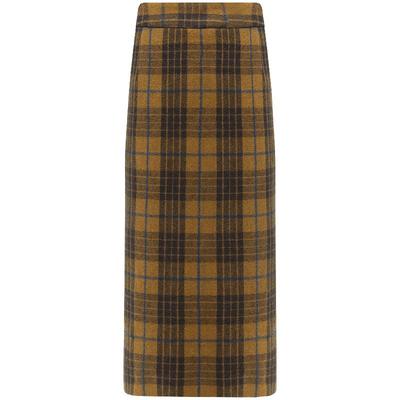 COCOBELLA复古格纹毛呢半裙