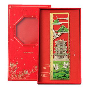 黄鹤楼滕王阁岳阳楼鹳雀楼尺子古风文创礼品金属书签景点纪念品