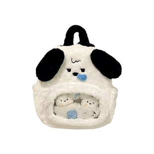 2024新款毛绒无语可爱小狗卡通双肩包女大容量书包个性背包学生