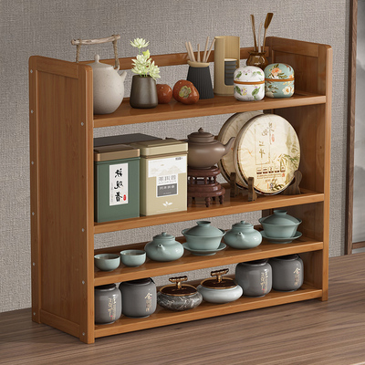 实木书架桌面置物架客厅简易书桌收纳多层架子办公室桌上小型书柜