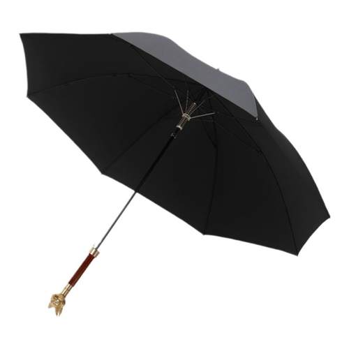 FOXRAIN英式贵族伞狐狸头复古直杆檀木长柄雨伞男绅士高级定制礼