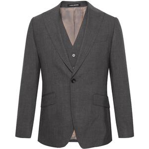 利郎官方肌理条纹含马甲西服套装