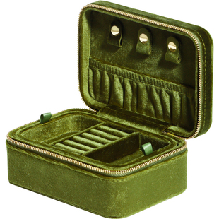 上品美创双层便携式首饰收纳盒功能齐全绒布柔软