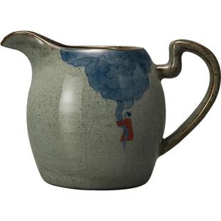 容山堂景致 陶瓷青花公道杯 大号哥窑手绘仿古分茶器茶海功夫茶具