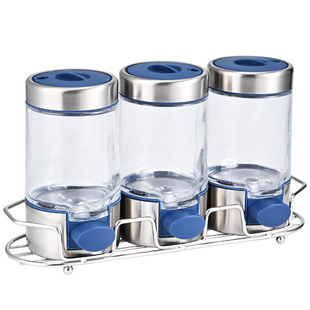 定量盐罐玻璃控盐瓶调料盒密封防潮控量调料罐厨房家用调味瓶套装