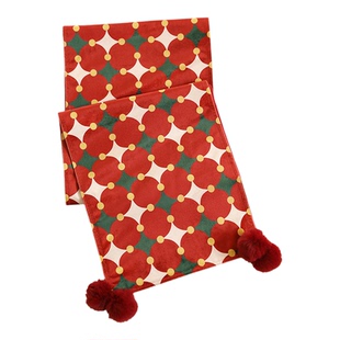 新年桌旗节日装饰布置红色餐桌氛围感餐厅长条餐边柜盖布电视柜布