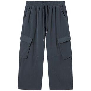 NMAX大码潮牌男装25年冬季新款双面摇粒绒工装大口袋运动休闲长裤