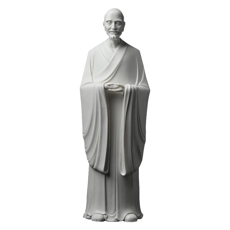 戴玉堂陶瓷摆件《弘一法师站立像》林建平德化白瓷客厅家居饰品