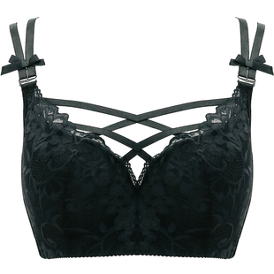 大码内衣女性感蕾丝文胸薄款聚拢收副乳大胸防下垂300斤美背胸罩