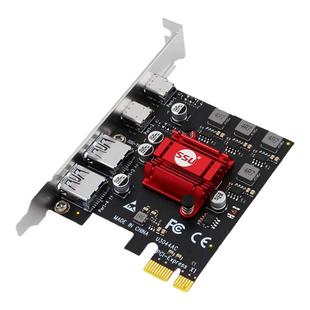 SSU 4口USB3.2 Gen1扩展卡台式电脑PCI-E转USB3.0 Type-c转接卡