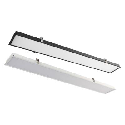定制办公室天花板嵌入式弹簧卡扣长条灯石膏板条形暗装led平板灯