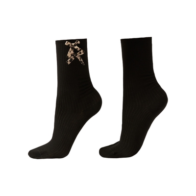 CALZEDONIA卡泽意袜女士春秋时尚热带印花蝴蝶结罗纹短袜DC0587