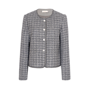 【静奢美人】JESSIE小香风气质圆领短外套女款春夏2025年新款长袖