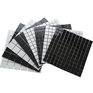 简约纯黑白色哑光亮陶瓷马赛克瓷砖48x48卫生间浴室厨房墙砖25x25
